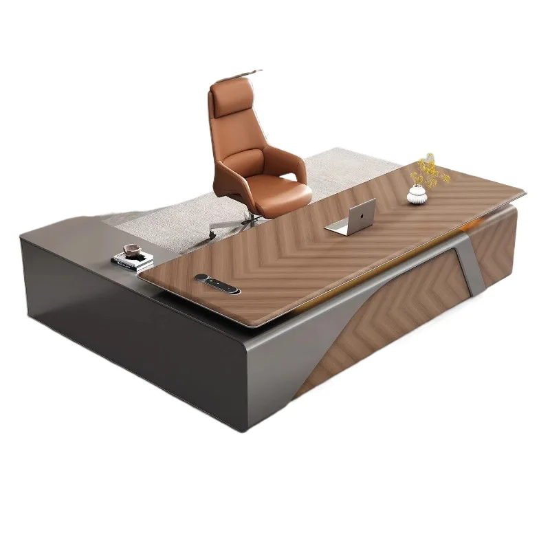 LMM Minimalist Modern with Side Cabinets Chairman's Office President's Manager Table and Chair Combination
