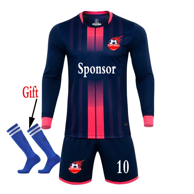 

2023 Survetement Football Kit Shorts Children Full Sleeve Soccer Jersey Suit Football Kits Futbol Training Uniform Sets Custom