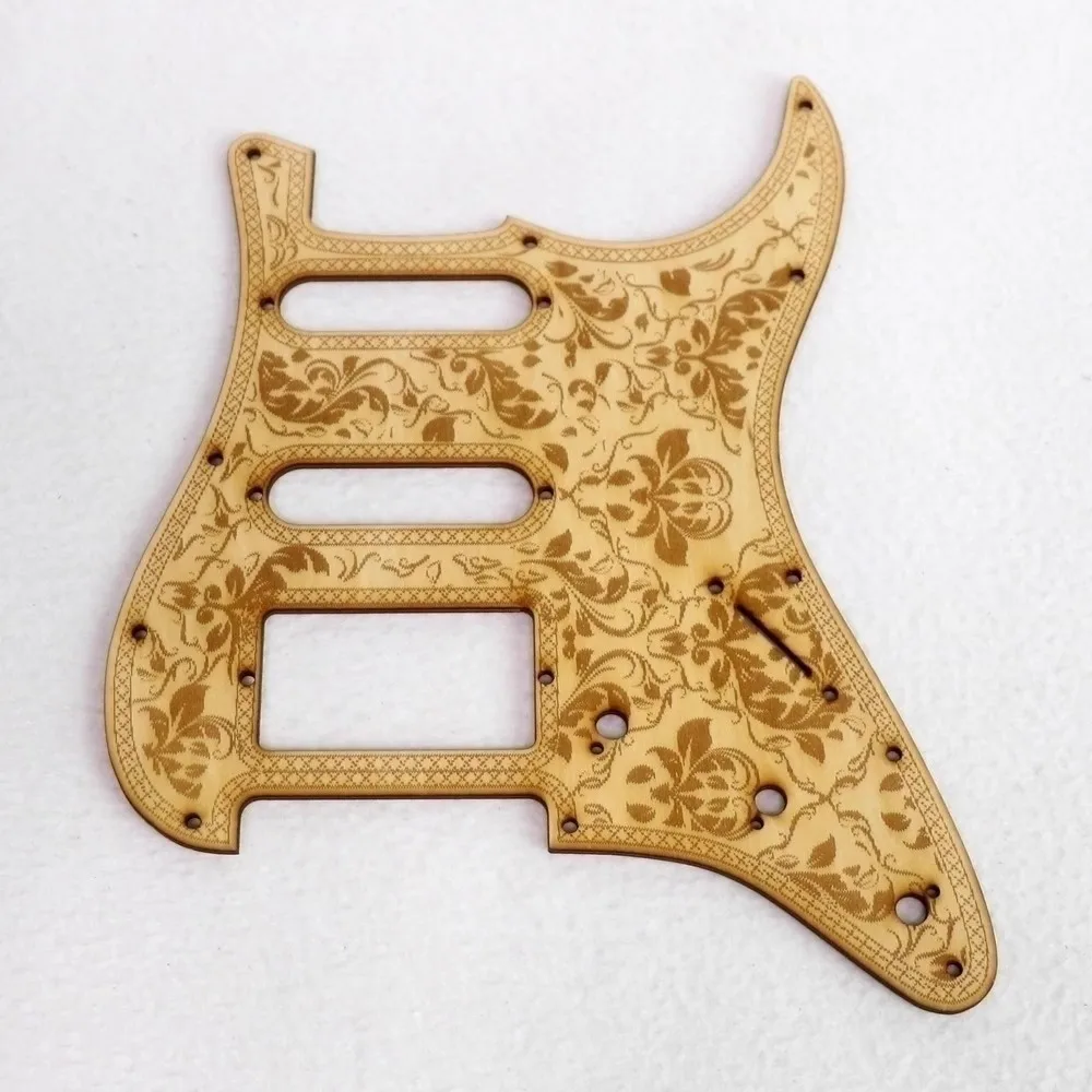 DIY carved basswood front cover Wooden guitar guard 11 nail SSS/SSH wood panel accessories