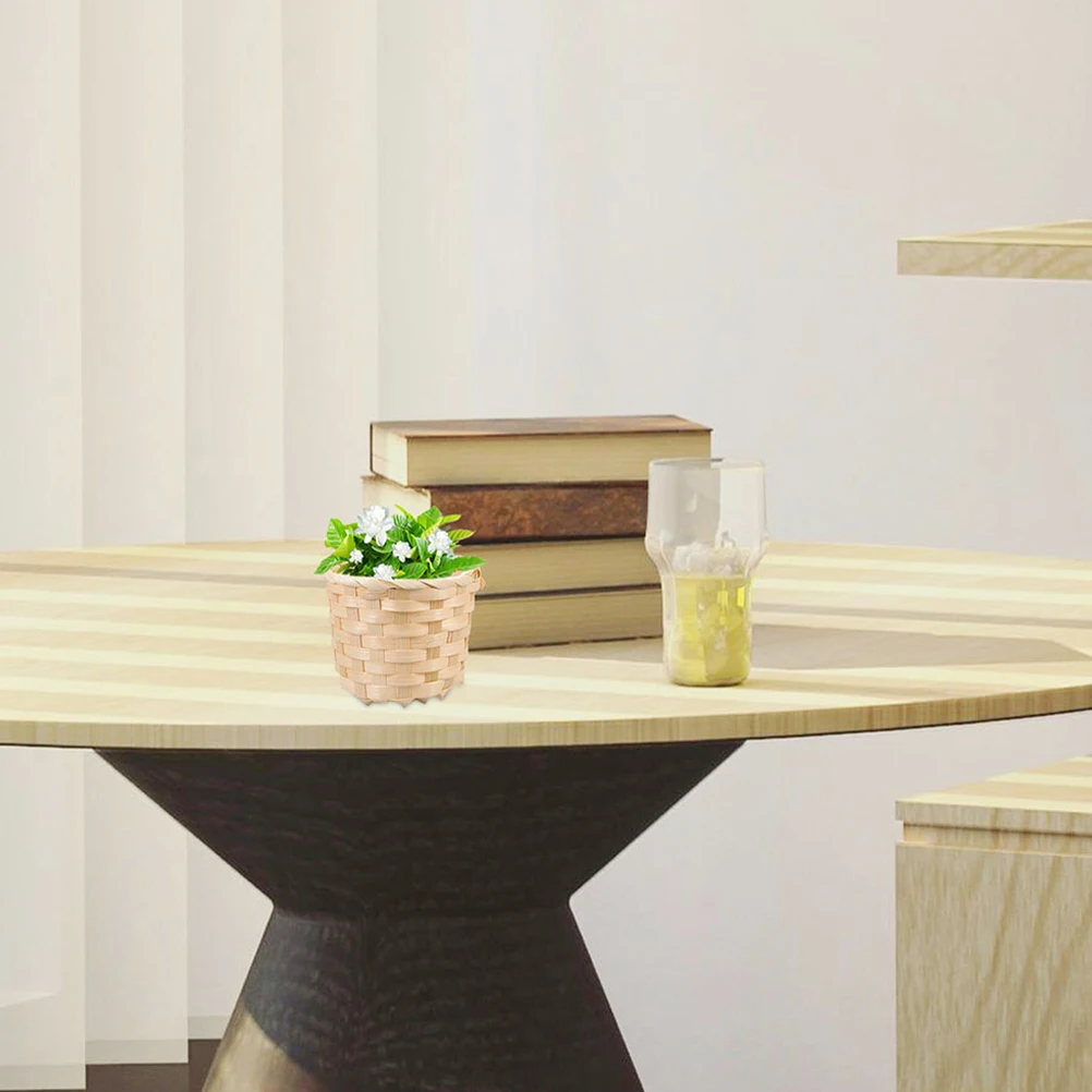 

15 Pcs Sundries Storage Basket Bamboo and Wood Woven Decorative Baskets for Shelves