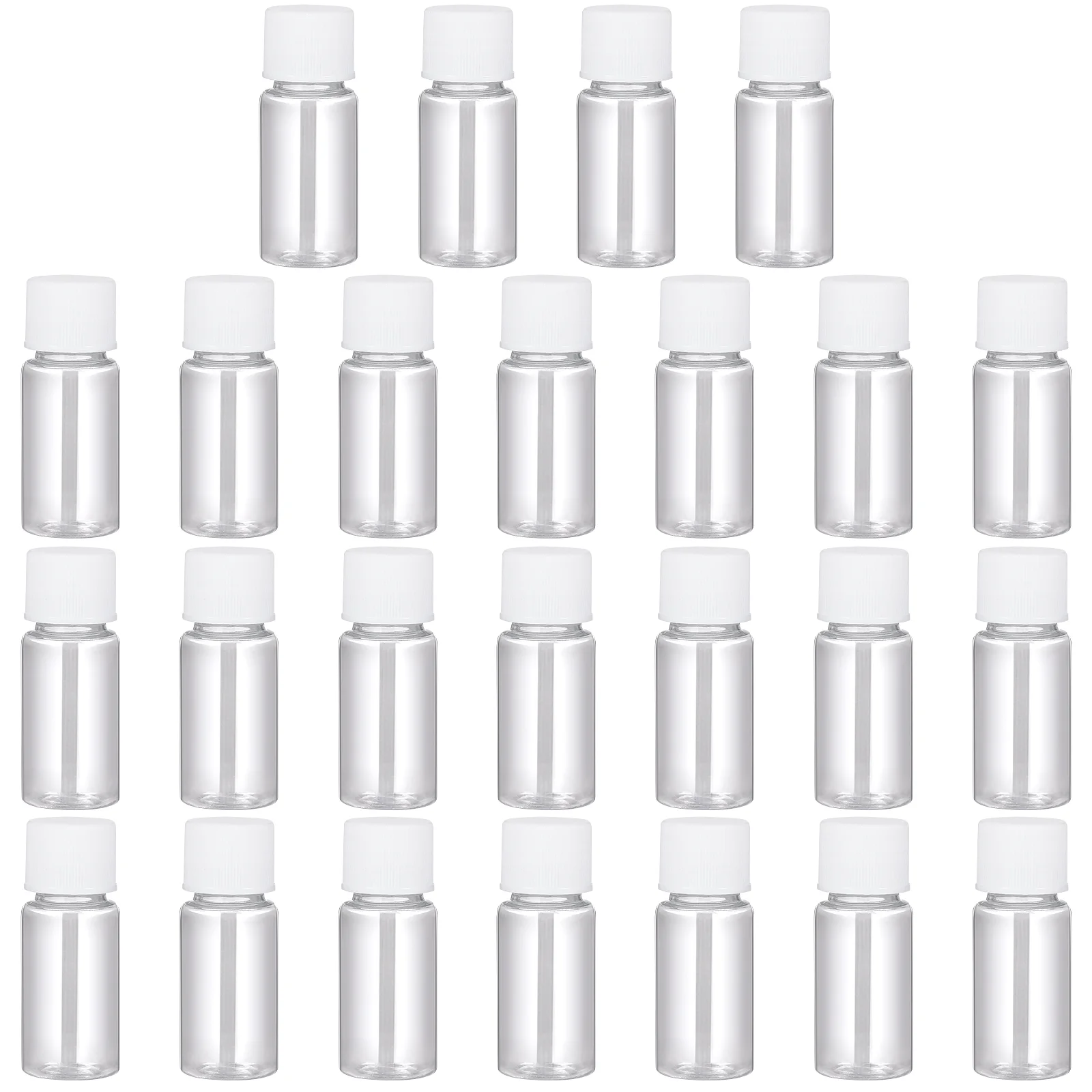 SOLUSTRE 25pcs 10ml Sample Bottles Refillable Plastic Transparent Lotion Bottle Shower Gel Container