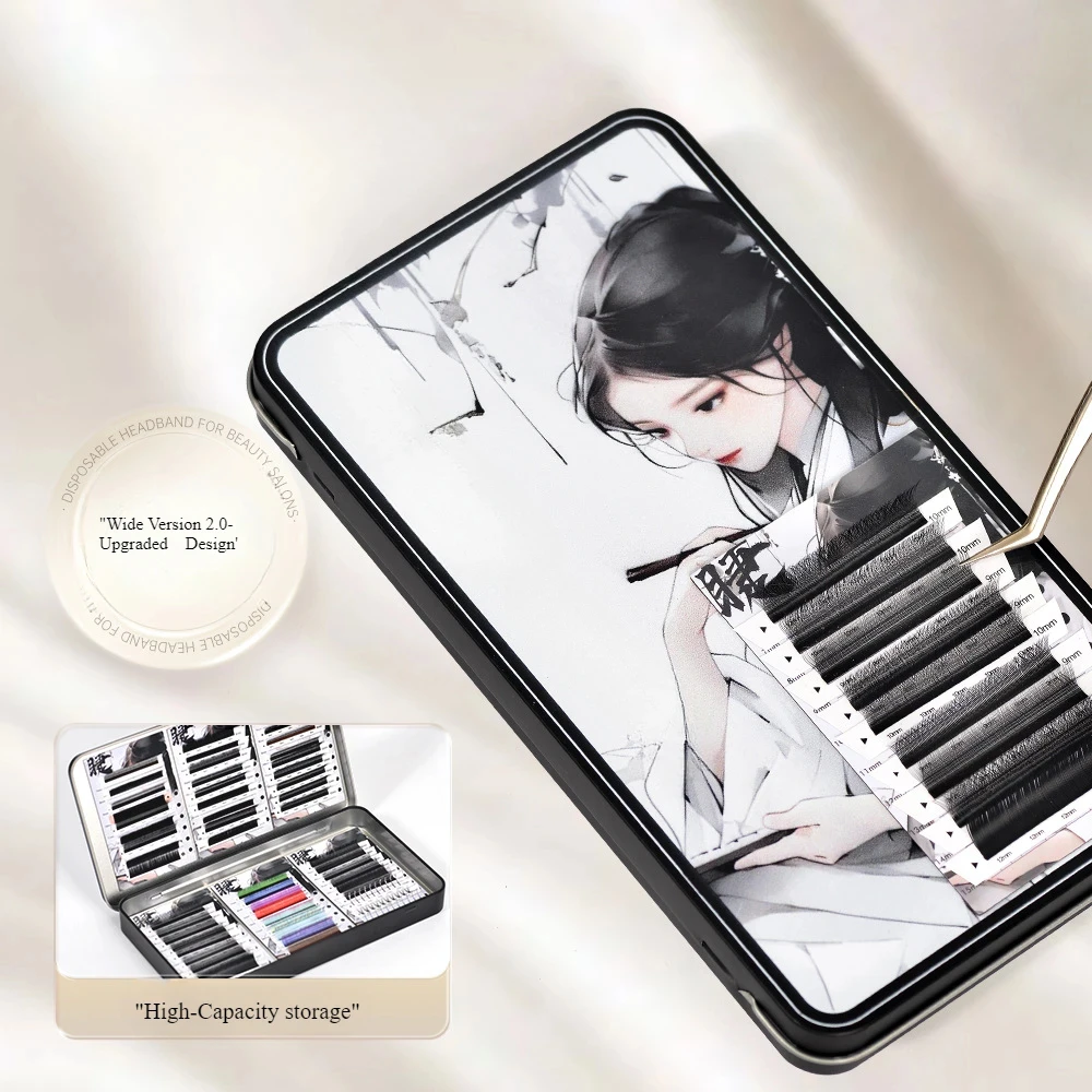 chinese style Magnetic Eyelash Storage Case Extended Magnetic Tray with Heightened Design for 7-15mm False Eyelashes For Gift