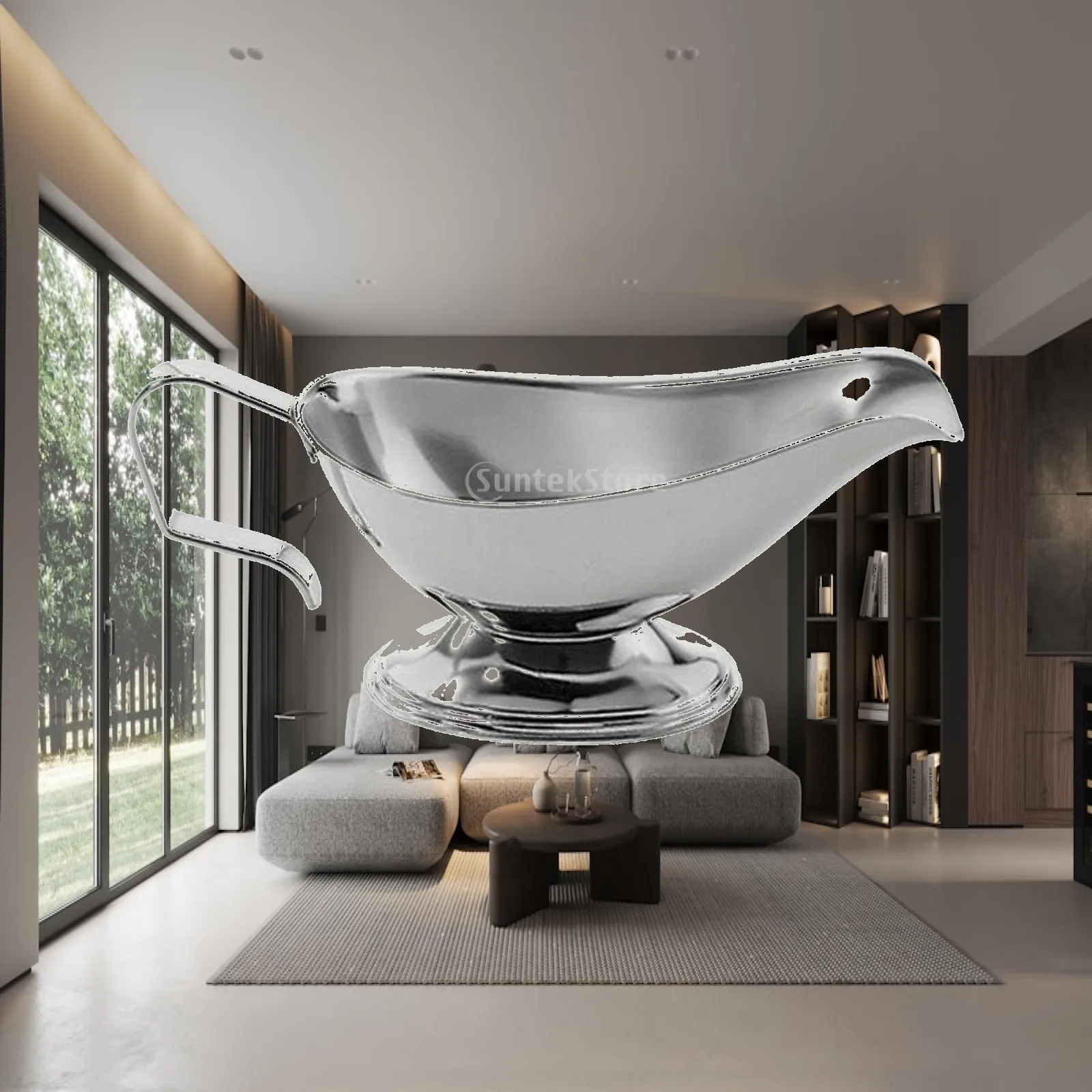 Reflective Stainless Steel Serving Tray Metal Tableware Platter for Kitchen Buffet Food Presentation Dining Table