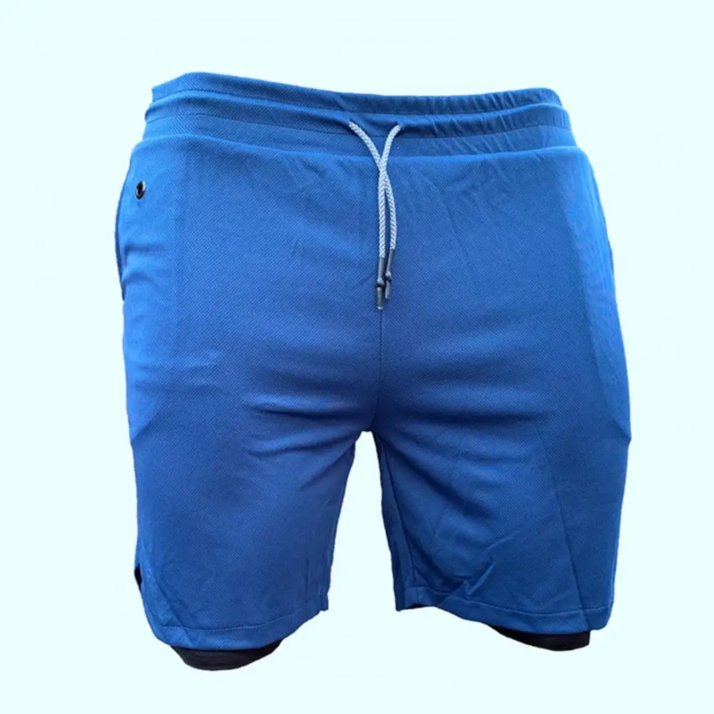 Running Shorts Double Layer Fake Two Piece Men Shorts Drawstring Gym Shorts Fitness Men Jogger Sports Shorts Workout Short Pants