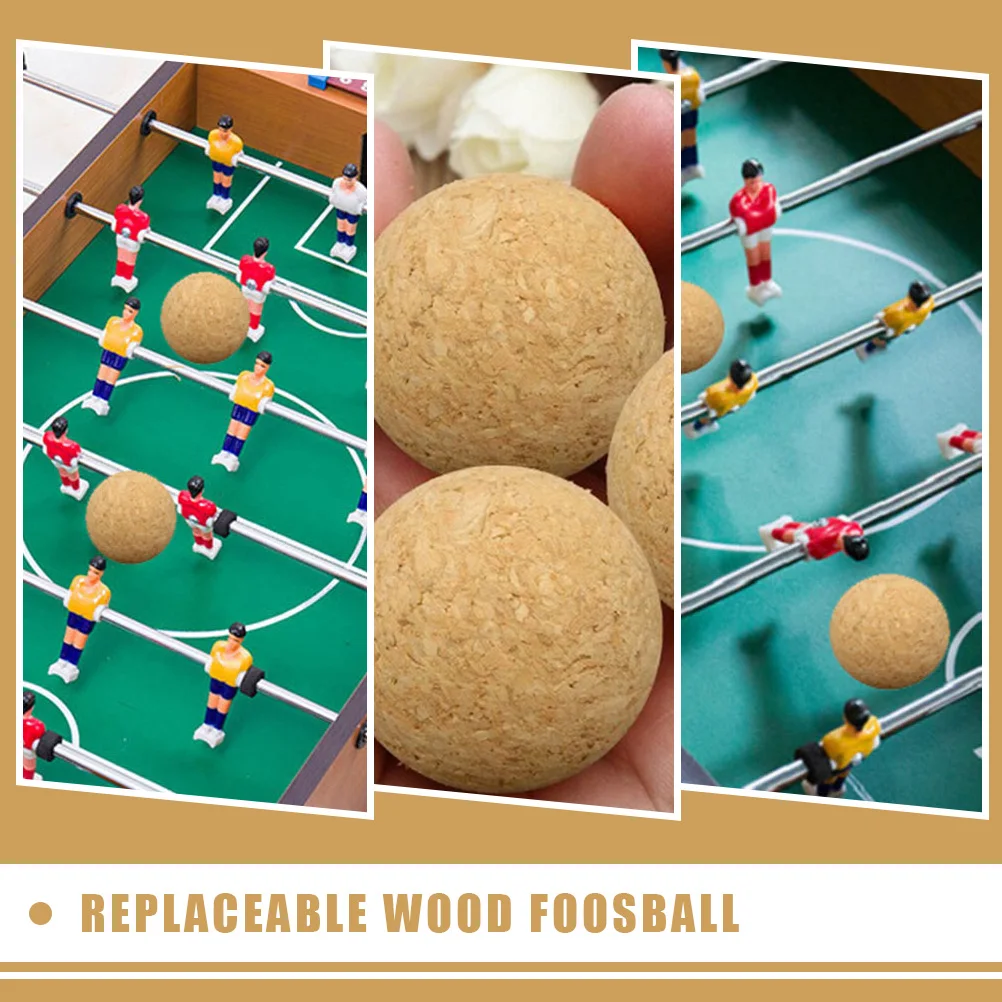

3pcs Household Foosball Balls Wear-Resistant Mini Wood Balls Portable Foosball Replaceable Table Soccer Supply Lightweight Easy