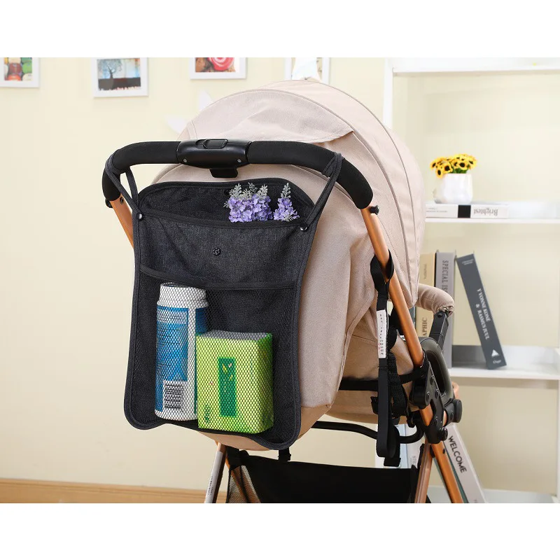 Infant Pram Cart Mesh Hanging Storage Bag Baby Trolley Bag Stroller Organizer Seat Pocket Carriage Bag Stroller Accessories