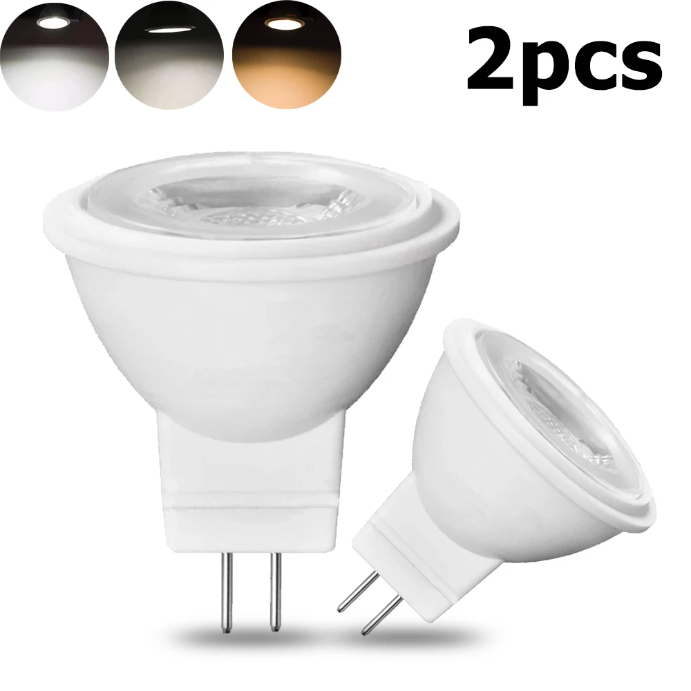 2pcs/lot Mini MR11 GU4 3W Spotlight 110V 220V 12V 24V LED Light 2700-6000K Dimming White LED Bulbs For Bedroom Living Room