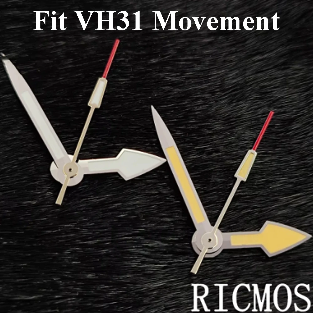 VH31 Watch Hands Silver Yellow color hands Fit VH31 Movement Replacement Parts