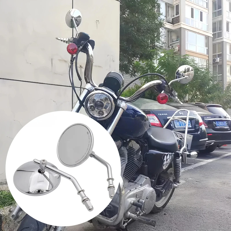 

For Harley Davidson Cross Bones Sportster Street Bob Fat Bob Rocker Motorcycle Rearview Mirror White Glass Aluminum Alloy Mirror