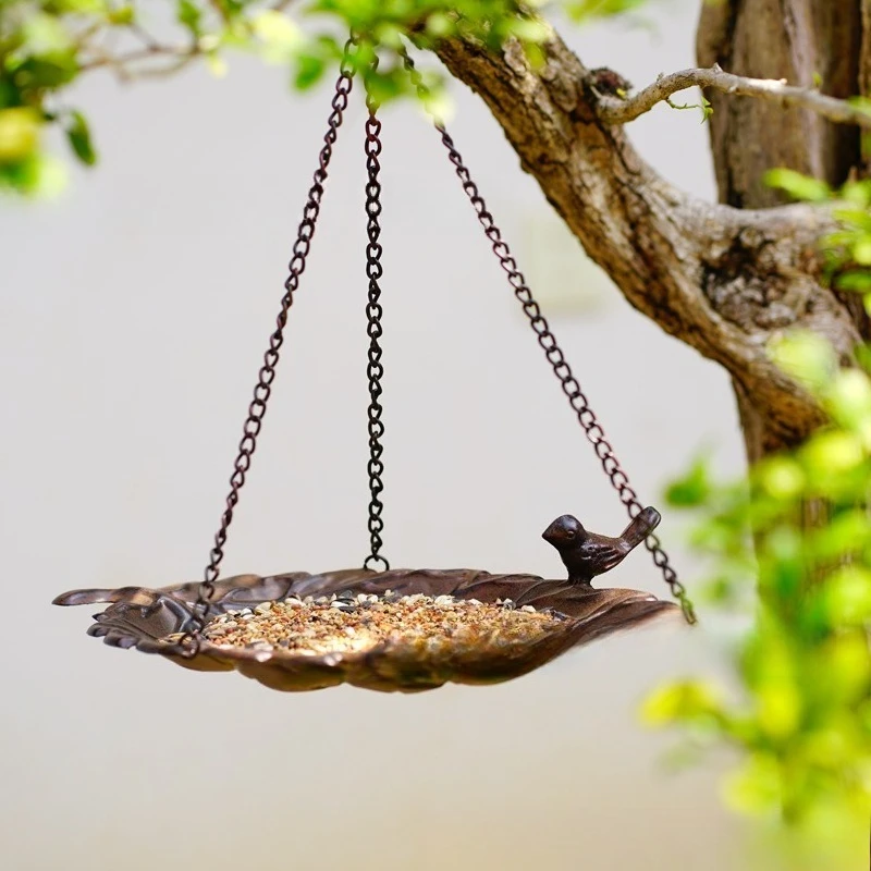 

New leaf chain bird feeder, garden creative wrought iron decoration