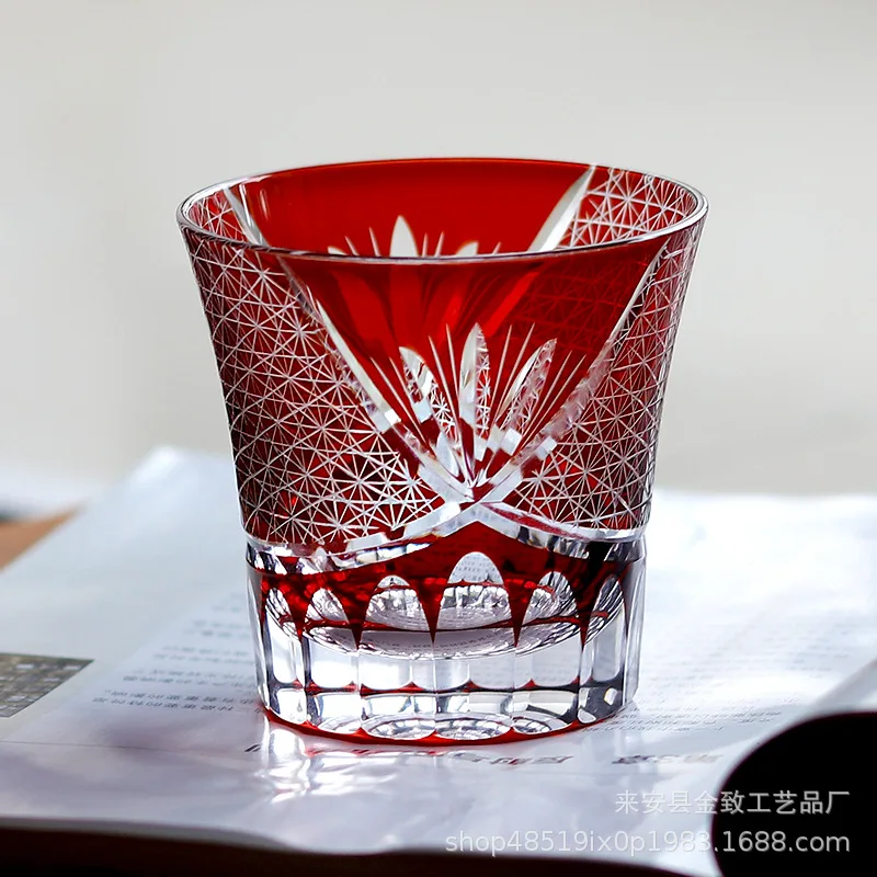 

Crystal Glass Whisky Glass Hand-carved Light Luxury Juice Glass Beer Glass