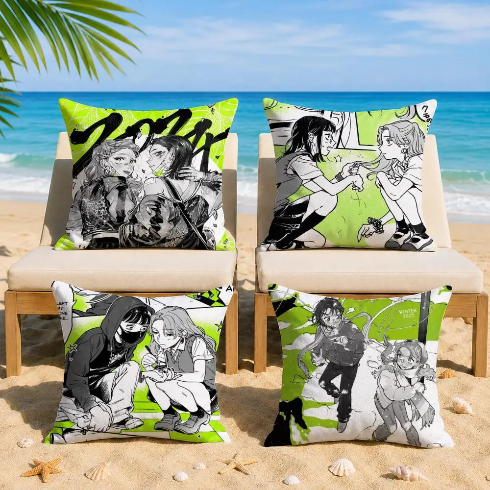 Aya Oosawa K-Koga Mitsuki Cushion Cover Soft Short Plush Double-Sided Printing Home Decor Machine Washable Pillow Case Gift