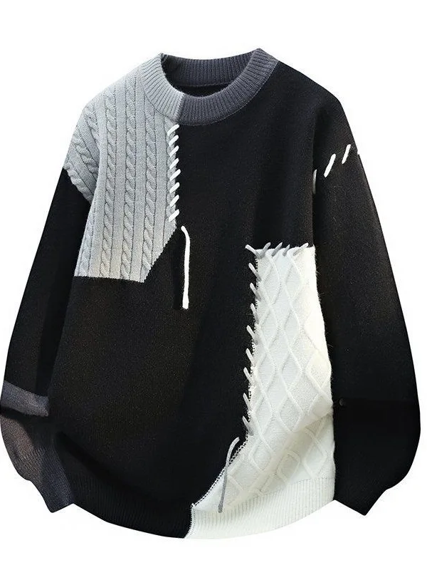 

Мужской пуловер Crew Ne, вязаный свитер, повседневный зимний модный цветной дизайн, теплый молодежный свитер с геометрическим узором