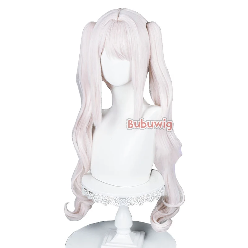 Bubuwig Synthetic Hair Alice Cosplay Wigs Nikke The Goddess Of Victory Alice 80cm Curly Light Pink Ponytail Wigs Heat Resistant