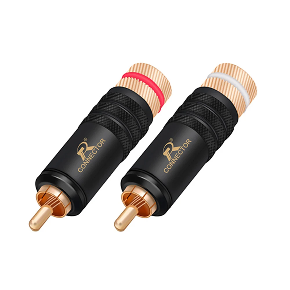 1 paar HIFI RCA-connector met pianolak, messing materiaal met vergulde audio video HIFI kabelterminals connector - afbeelding 2
