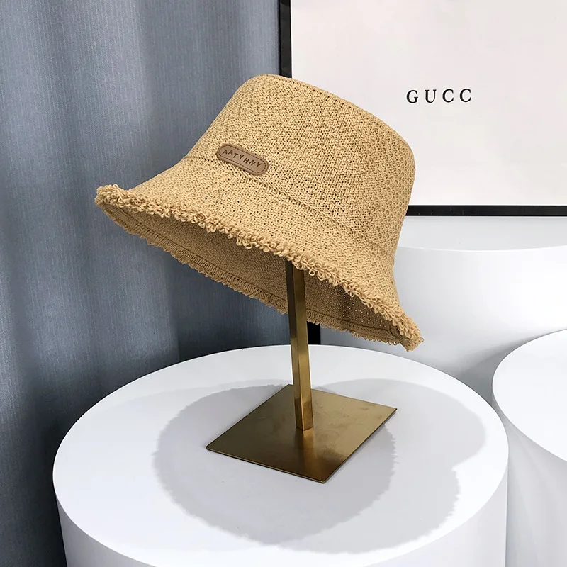 

Japanese Raw Edge Bucket Hat Sun Protection Wide Brim Summer Travel Outdoor Sun Hat for Women Oval Face Trendy​
