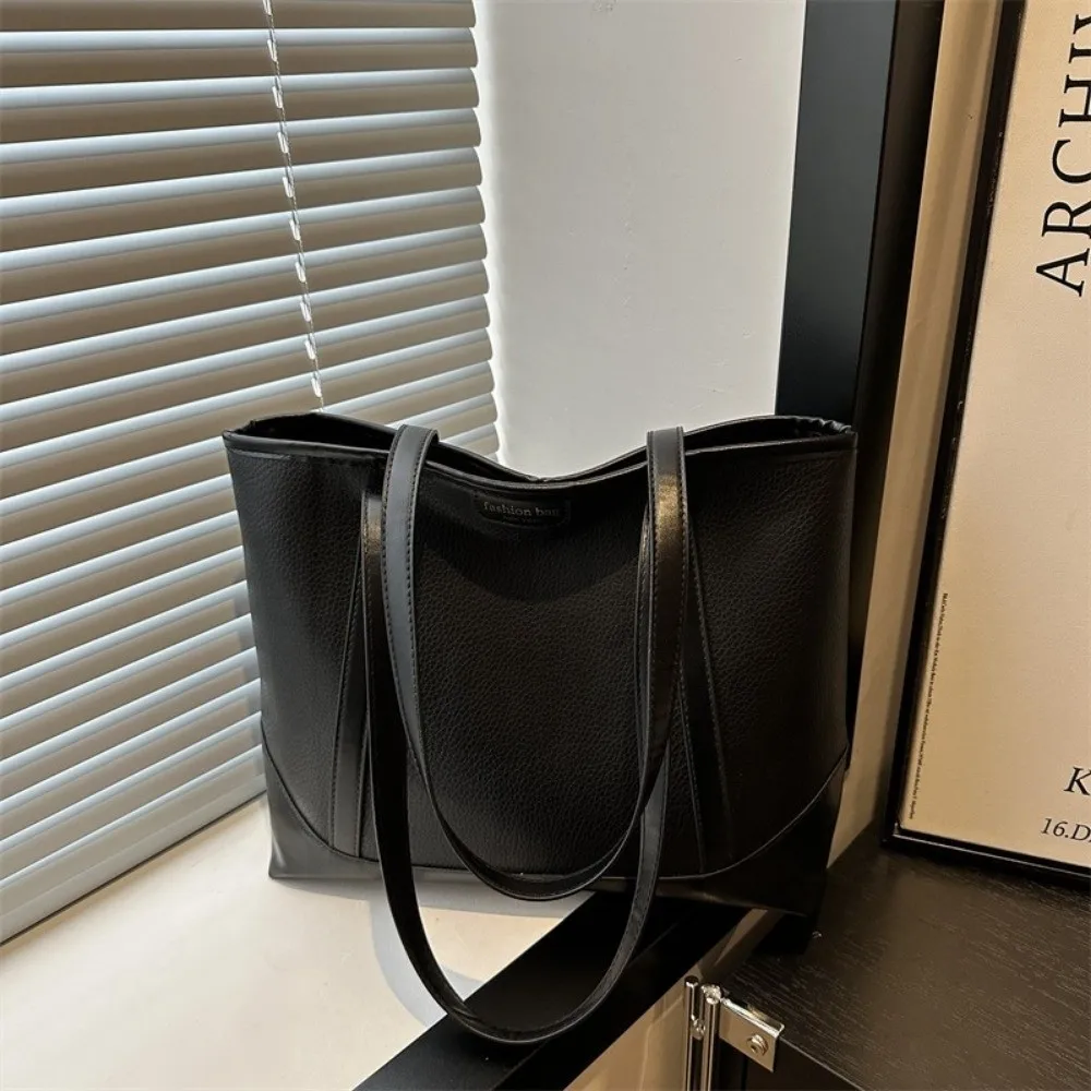 

Elegant Large Capacity PU Tote Bag Korean Style Handbag Women Shoulder Bag Waterproof Lightweight Ladies Commute Bag Girls