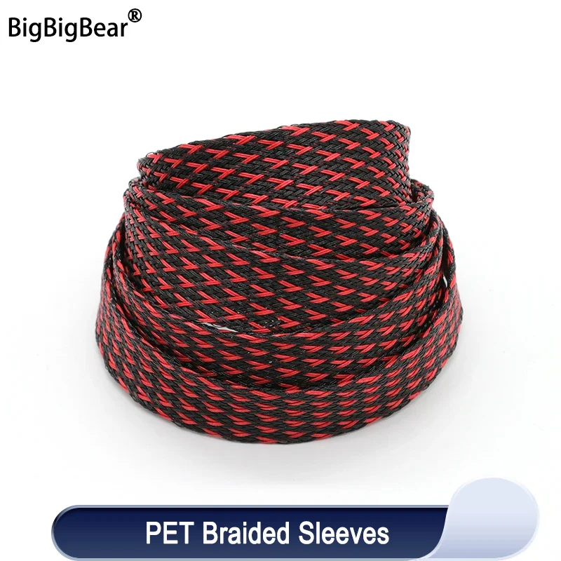 

1~50m PET Braid Sleeves Black-Red 2/4/6/8/10/12/14/16/20/25/30/40/50mm High Density Insulated Snake Skin Cable Wrap Sheath