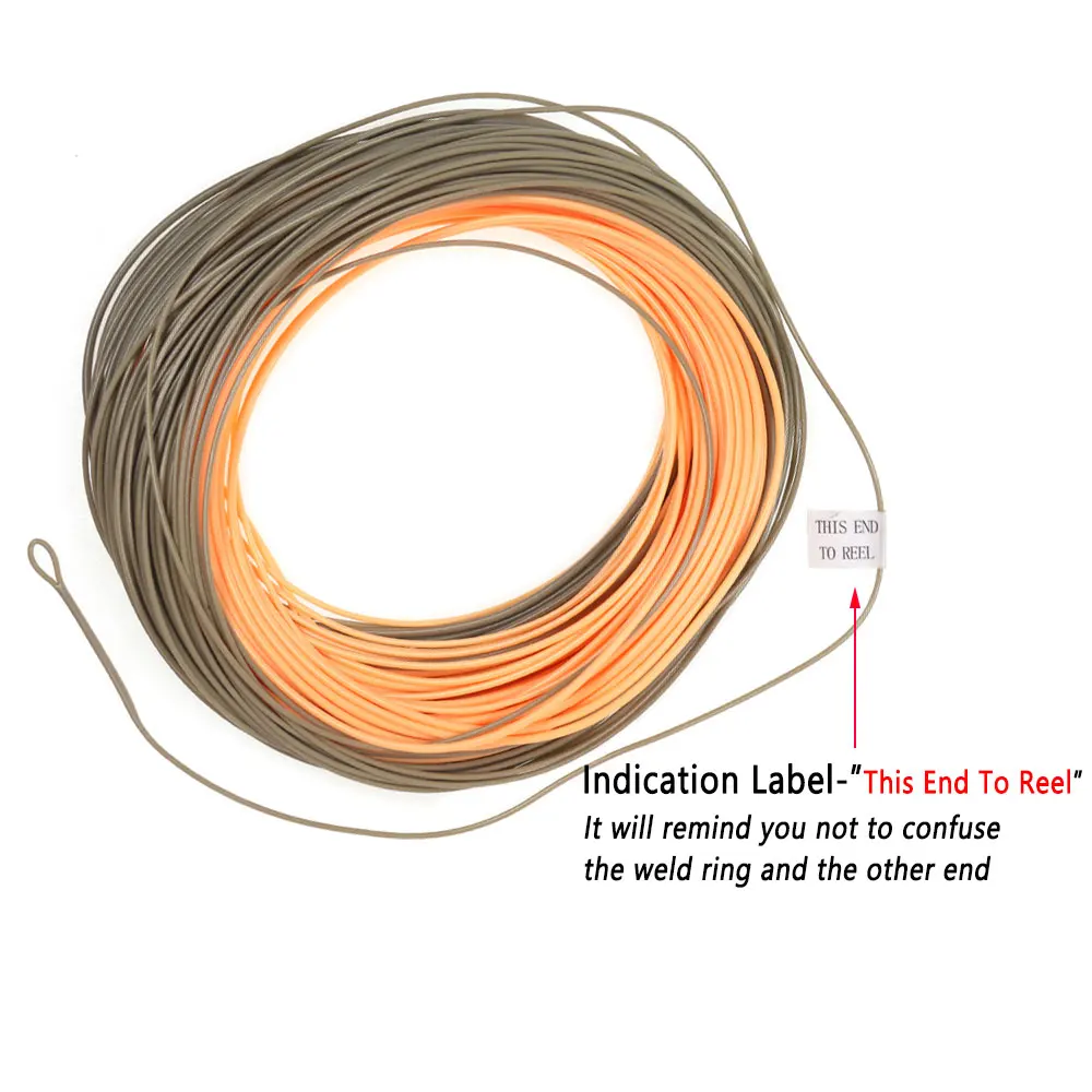 Bimoo 90FT Single Handed Spey Fly Fishing Line Weight Fowarded Floating Fly Line With 2 Weld Loops WF-1F~WF-7F Camo Peach