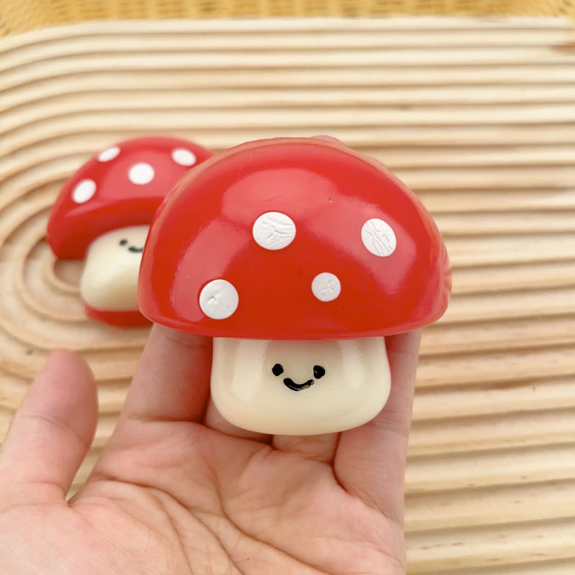 Kawaii Red Mushroom Squeeze Toy Soft Slow Rebound Stress Relief Toys Cute Mushroom Squish Mochi Sensory Toy For Kids Gifts