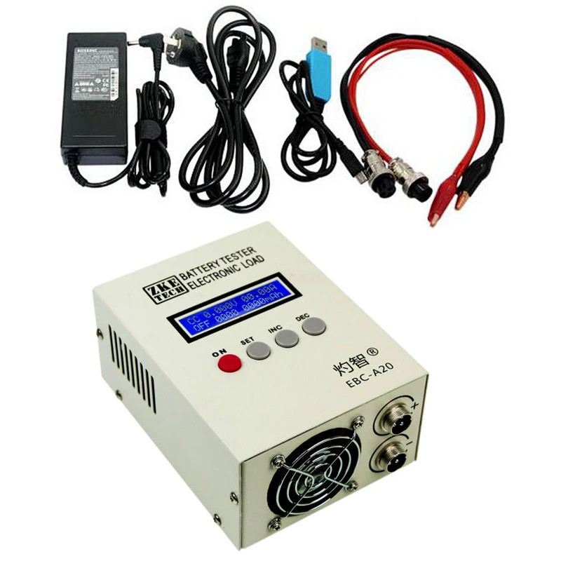 EBC-A20 Battery Tester 30V 85W Lithium/Lead Acid Battery Capacity Tester Electronic Load PC Software Control 5A Recharge