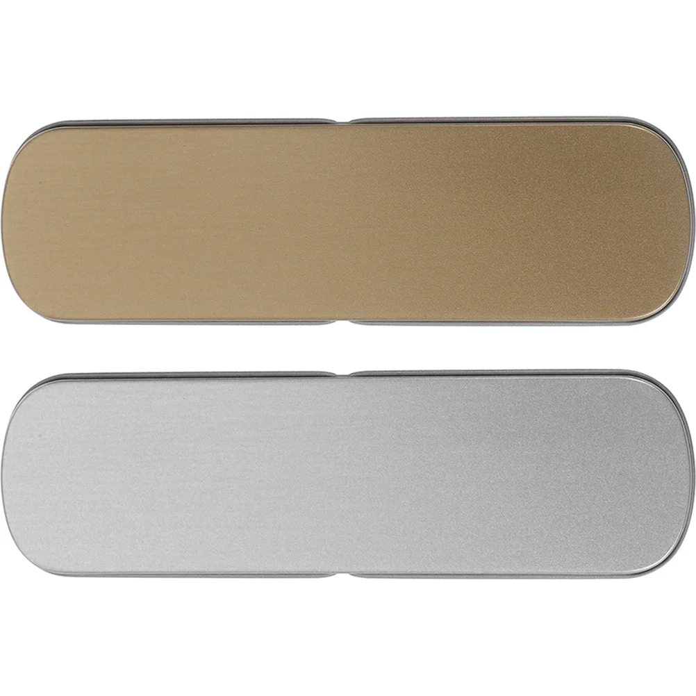

2Pcs Metal Stationery Box Hard Pencil Case Removable Lid Multipurpose Organizer Pen Holder for Office Makeup Storage