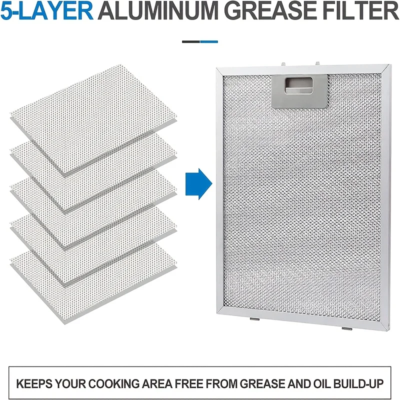 2pcs Metal Grease Filters For Range Hood, 320mm X 260mm Kitchen Range Hood Fan Filters ,Universal Range Hood Filters