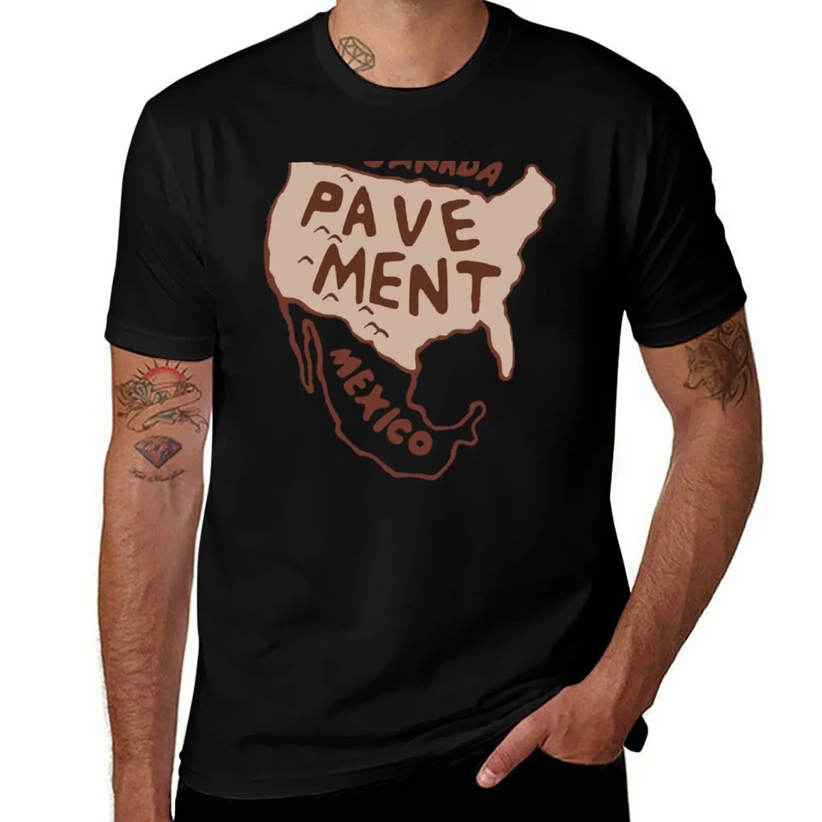 Pavement North America T-Shirt Plus Size Basic Cotton T-Shirt
