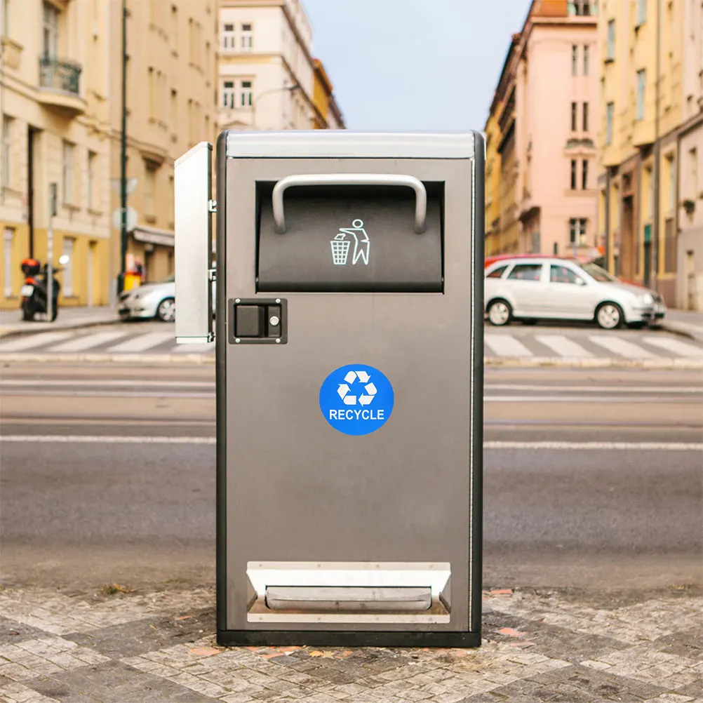 

8pcs Trash Can Decals Garbage Bin Stickers PVC Waterproof Self-Adhesive Waste Sorting Labels for Home Office Recycling