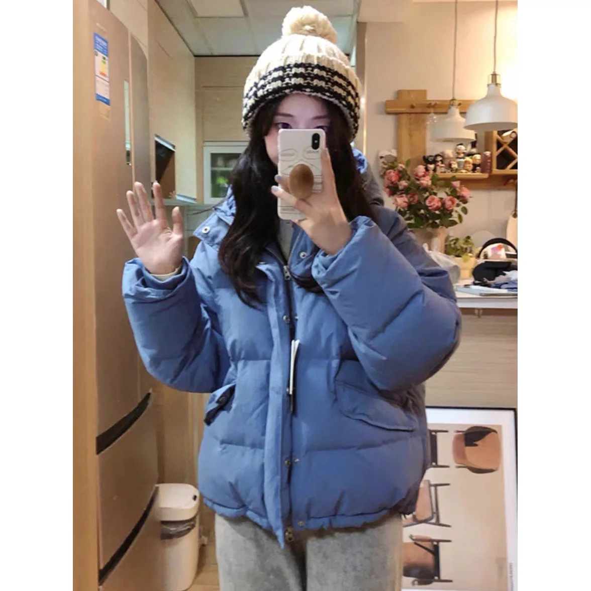 

Dust Gold Thickened Hooded down Jacket Winter New Arrival Korean Style Regular Fit Duck down Filling Warm Coat