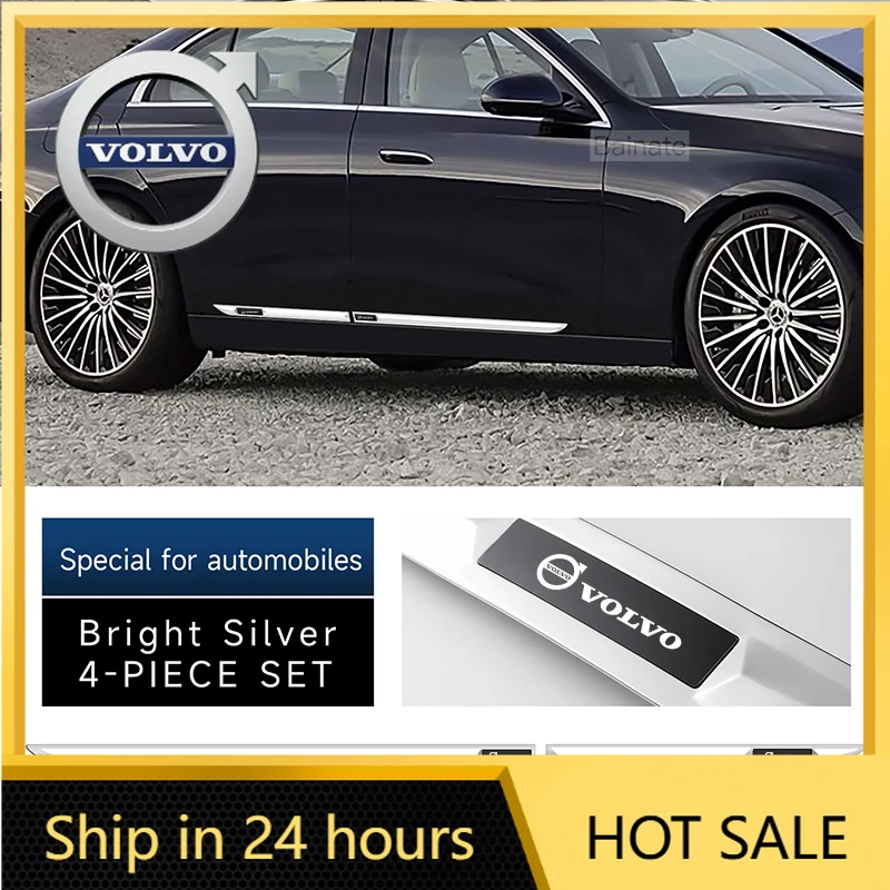 

Steering Covers Car Stainless Steel Side Door Body Guard Strips Protector Decorative Cover Trims For VOLVO XC90 S60 S90 XC60 V90
