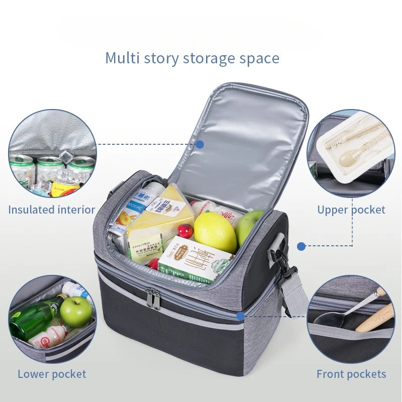 صندوق الغداء للرجال في الهواء الطلق حقيبة الغداء الثقيلة العمل مانعة للتسرب معزول دائم حقيبة للحفاظ على البرودة الحرارية وجبة التخييم نزهة #1