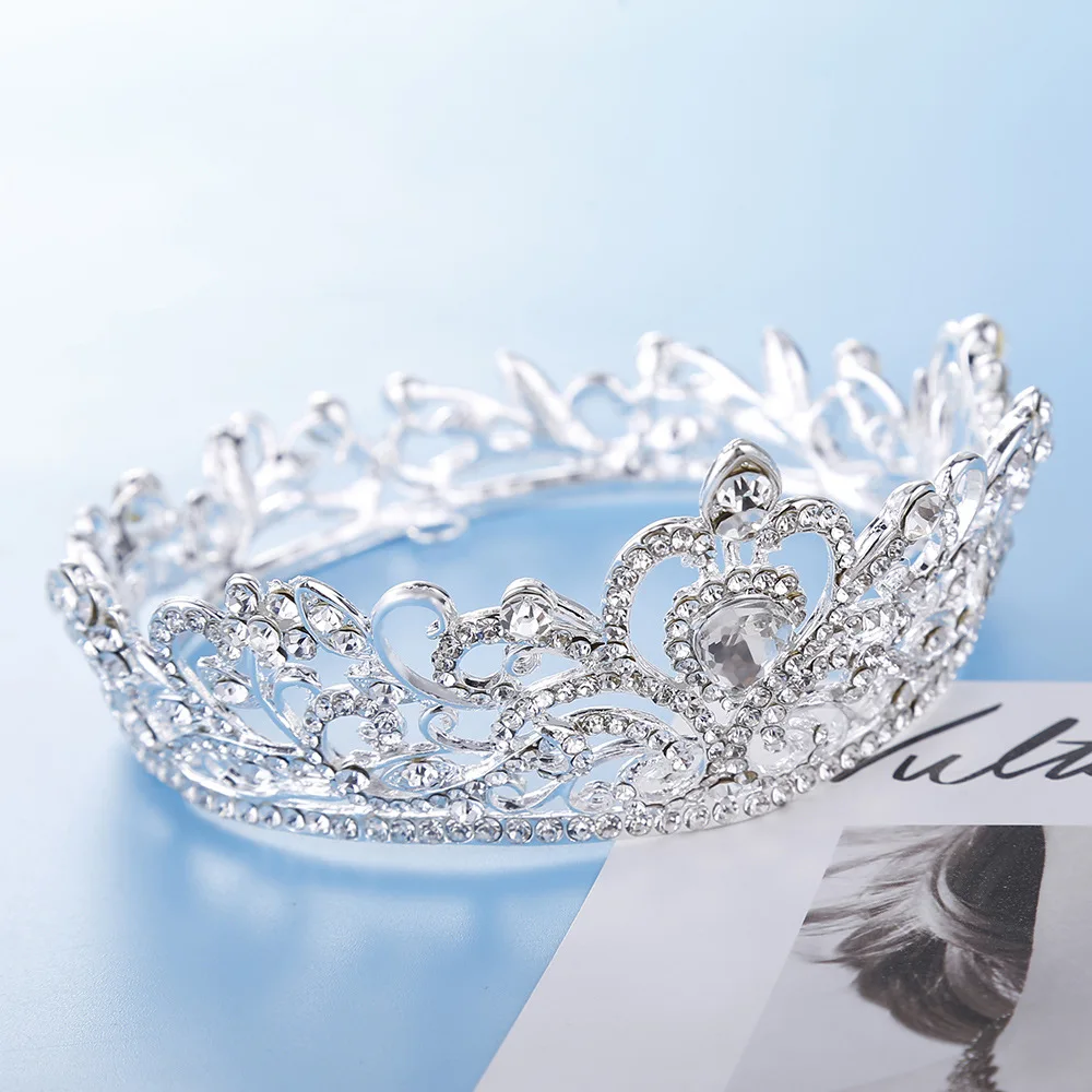 A Light Luxury Fashion Popular Bridal Alloy Diamonds Big Full Crown Birthday Stage Party Wedding Dress Accessories