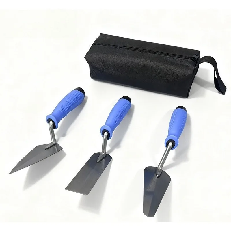 3 Pcs Plastering Trowel Set Pointed Square Round Head Finishing Tool Fit For Masonry Garden Renovation