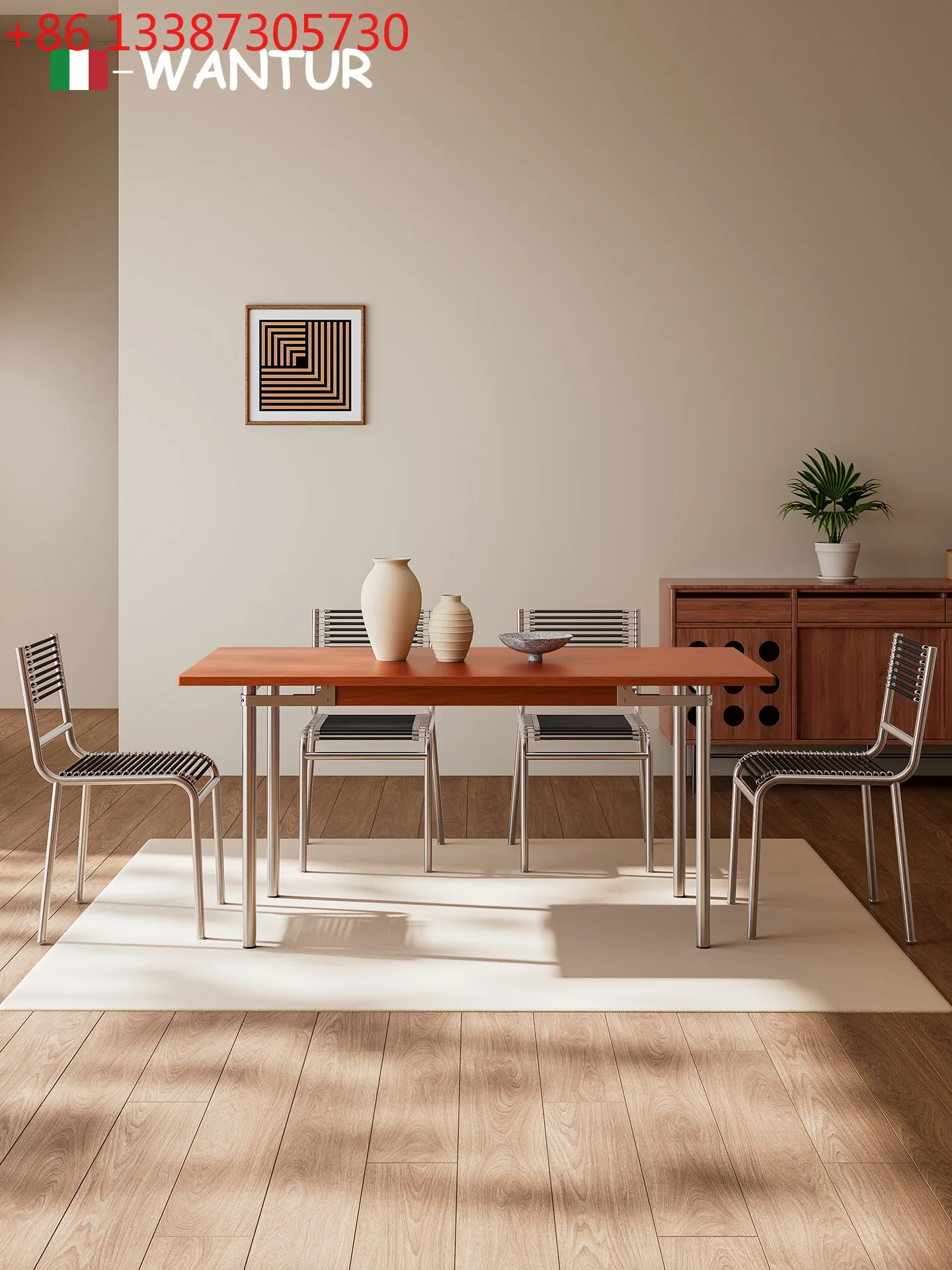 

Medieval solid wood dining table Rectangle outdoor stainless steel dining table Bauhaus