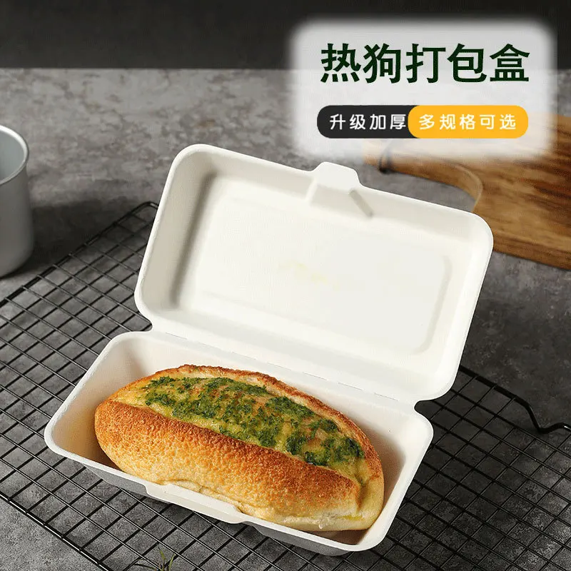 Customized. American Disposable Pulp Box Hot Dog Box Lunch Box Internet Celebrity Hamburger Box Take out Take Away Food Packagin