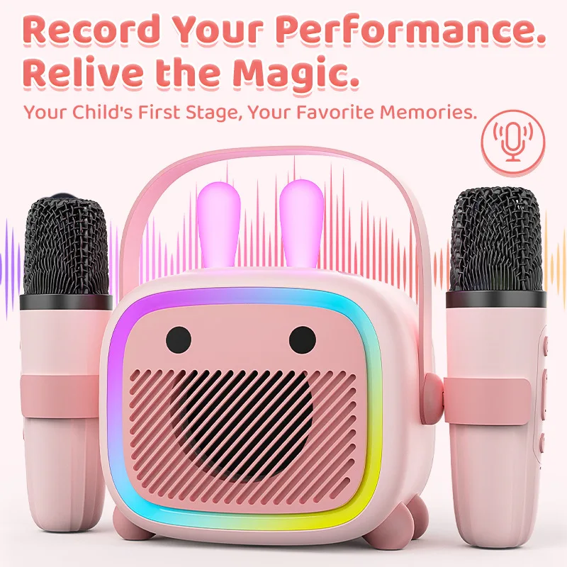 

Children's Bluetooth audio recording stand storage lights T20 wireless microphone audio home outdoor Karaoke portable