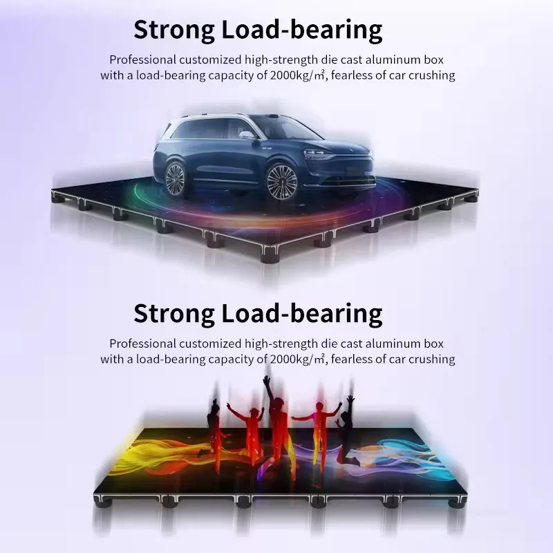 LED Floor Screen IP65 Waterproof Interactive LED Floor Tile Display Stage Screen for Indoor Showroom