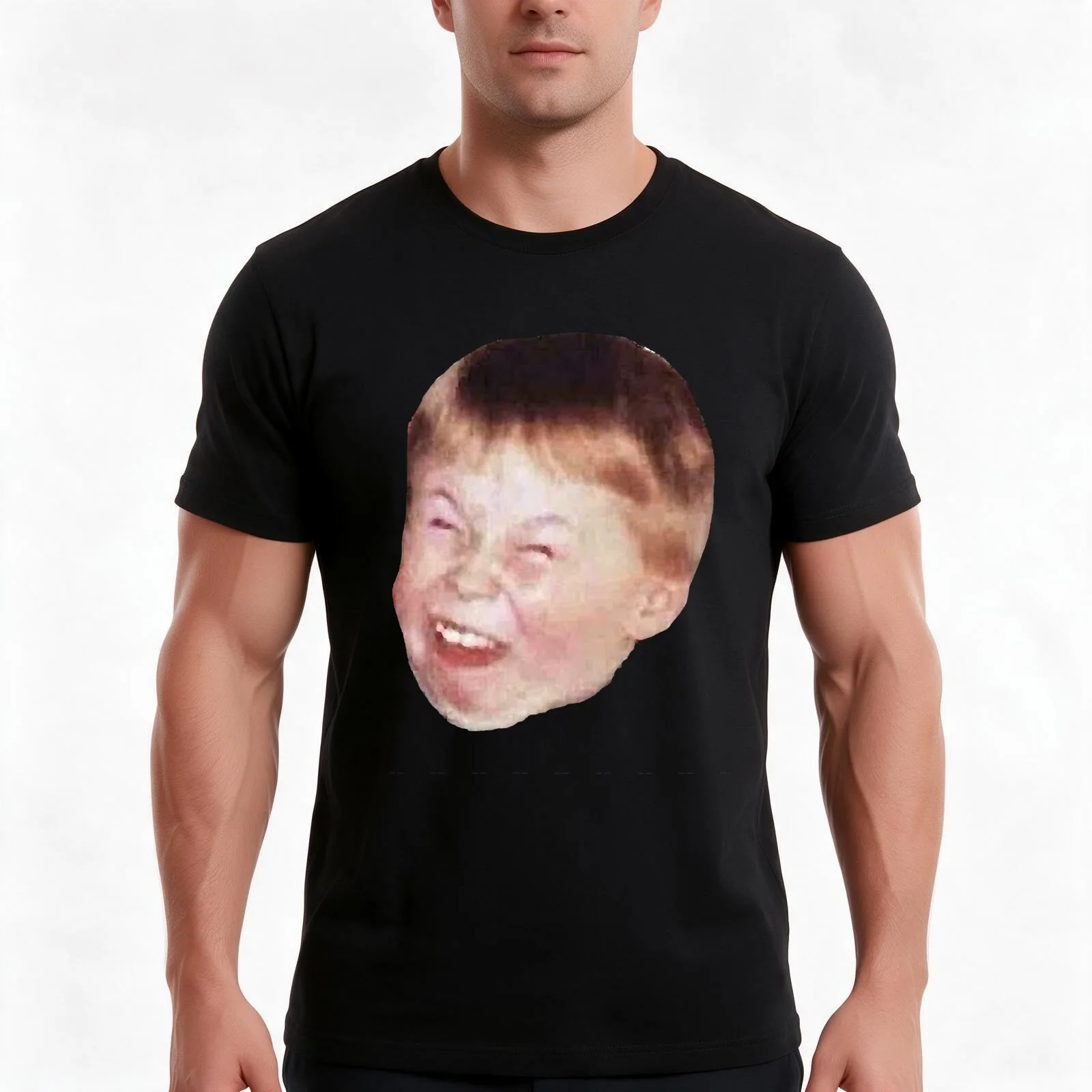 Little Kid Redhead Fat Laughing Mocking Funny Meme Face Classic T-Shirt, Summer Casual Cotton Tee, Oversized Streetwear Tops