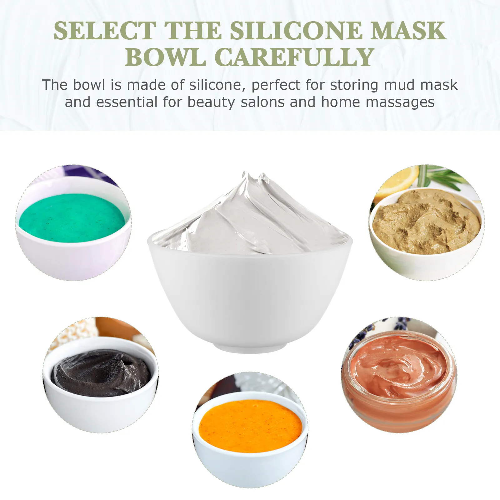 3Pcs Silicone Mask Mixing Bowls Small Medium Large Soft Elastic Non-Deform Reusable for DIY Facial Mud Lotion Beauty Tools