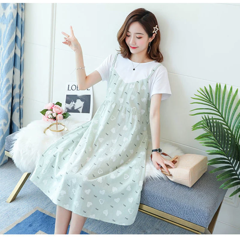 

Maternity Dresses Summer Clothes for Pregnant Women Fashion Polka Dot Square Neck High Waist Dress Pregnancy Vestidos Robe Femme