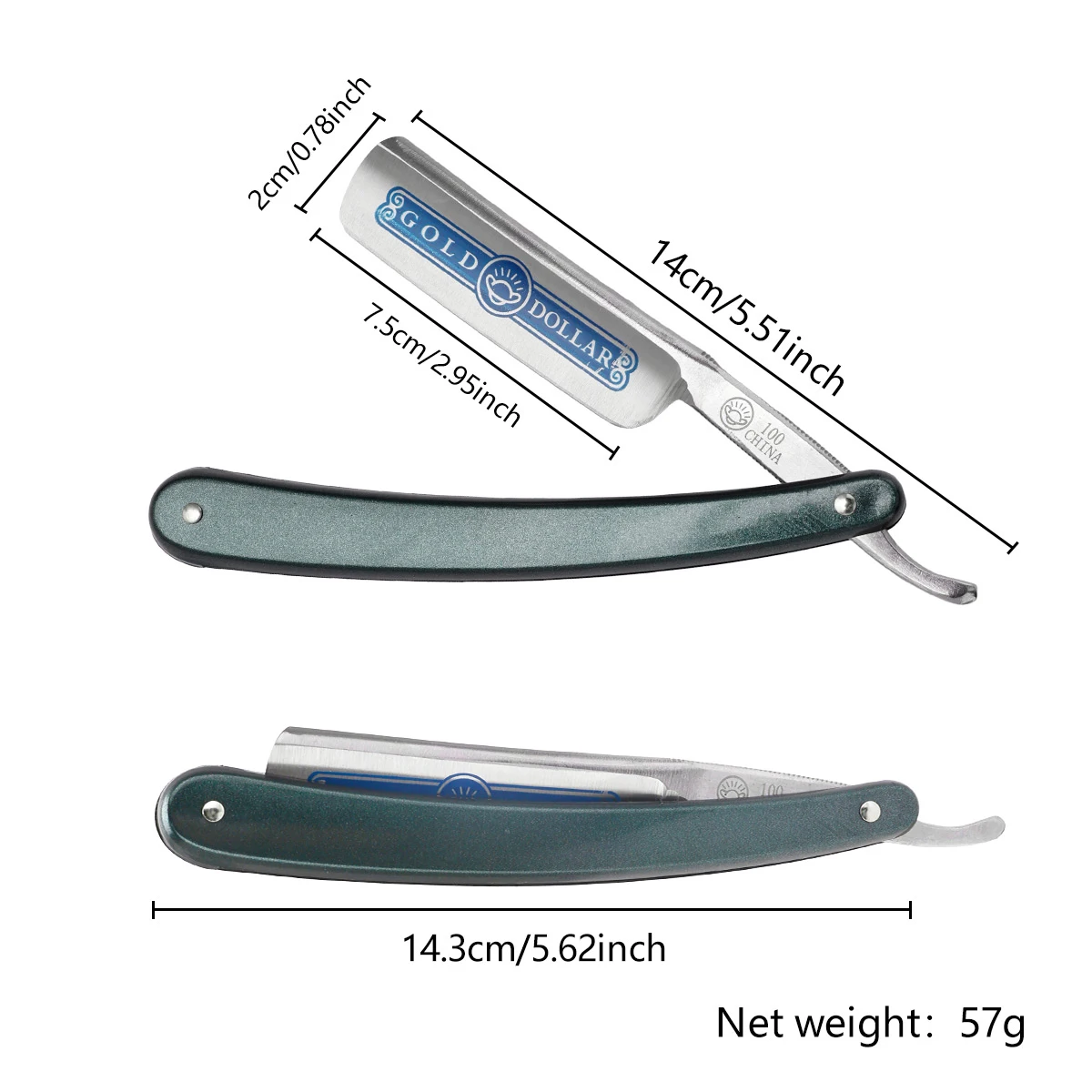 Barber Wooden Handle Razor Blade Rest Stainless Steel Straight Razor Salon Professional Classic Facial Beard Shaving Knife Tool