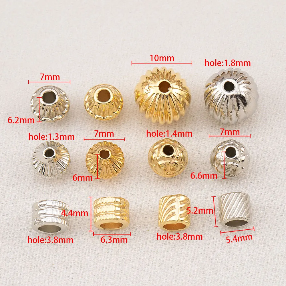 100PCS/Lot Plastic CCB Pumpkin Shell Stripes Bracelets Beads Spacer Beads Diy Jewelry Making Accessories For Women Wholesale