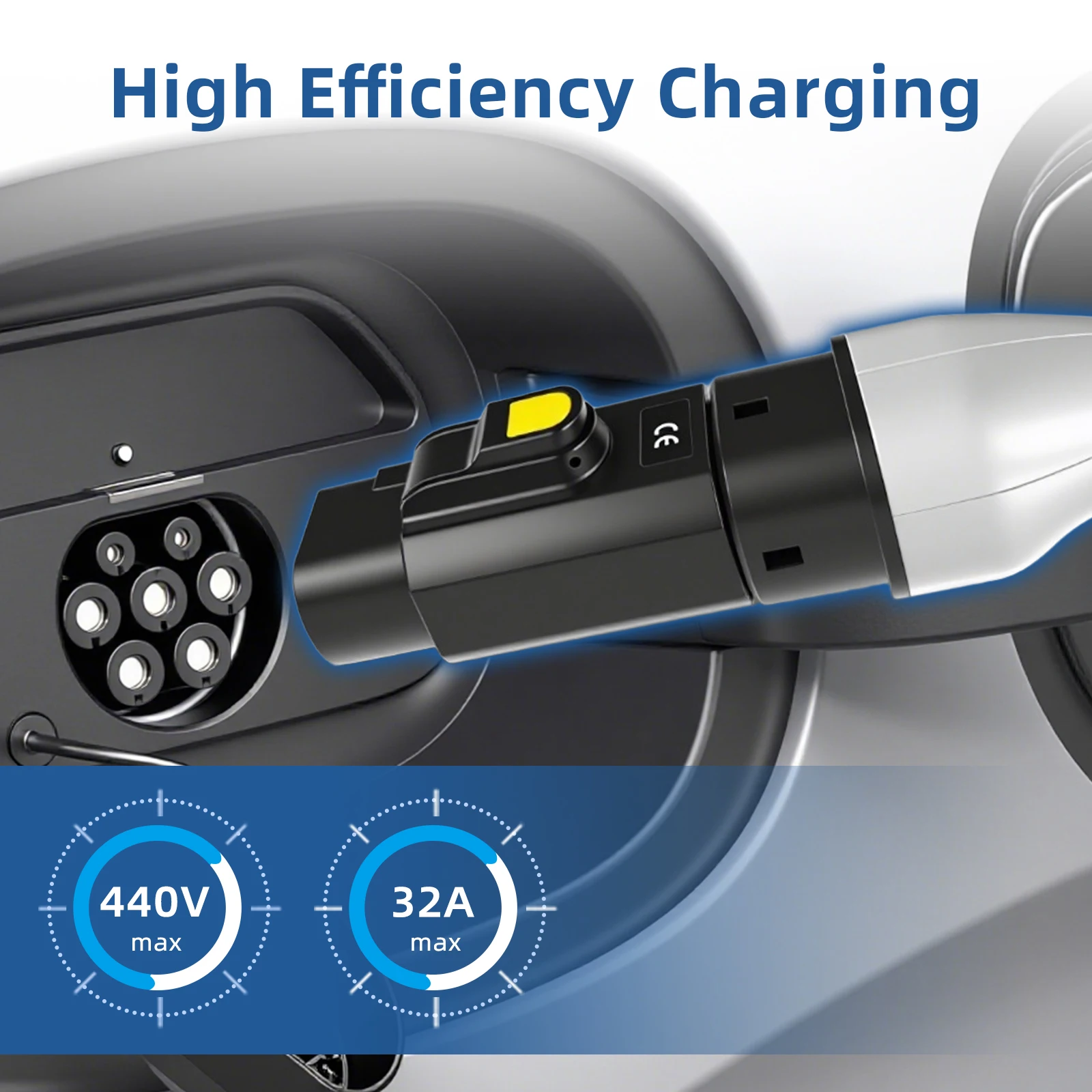 المُحول EVqiaoyi من النوع 2 إلى GB/T 32 أمبير 7/22 كيلووات محول تيار متردد شاحن سيارة كهربائية من كومة الشحن النوع 2 إلى مواصفات GB/T للسيارات الكهربائية