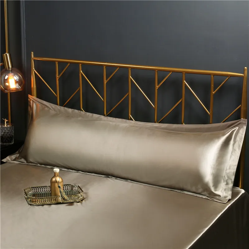 48x150cm Faux Silk Satin Pillowcase Rectangle Double-sized Long Pillow Case for Bed Skin and Hair Care Beauty Silk Pillows