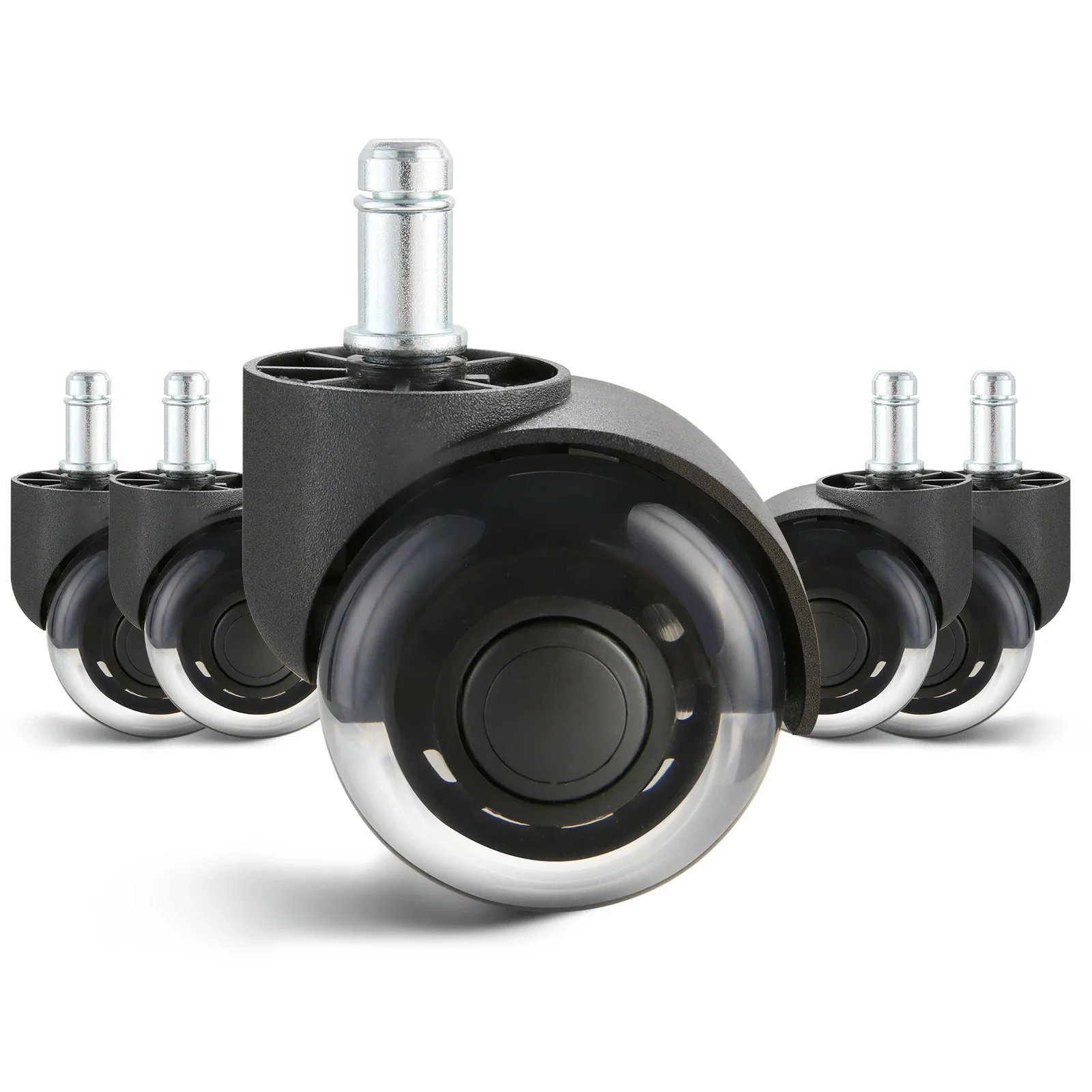 SucceBuy 2/3 inch Set of 5 Office Chair Wheels Replacement Computer Gaming Desk Universal Caster for Hardwood Floors and Carpet