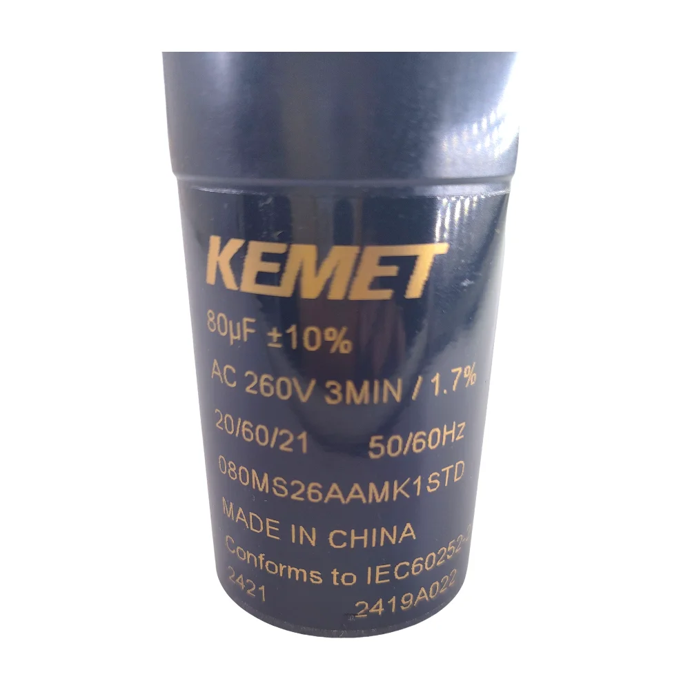 جديد لمكثف البداية NGM 60A1D 220072 ENOR 80 فائق التوهج 220/240VAC 75433 شحن KEMET 080MS26AAMK1STD 80 فائق التوهج 260V AC متوافق