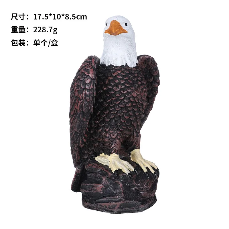 Eagle ornaments, carved model bird home decorations, pastoral style desktop resin crafts