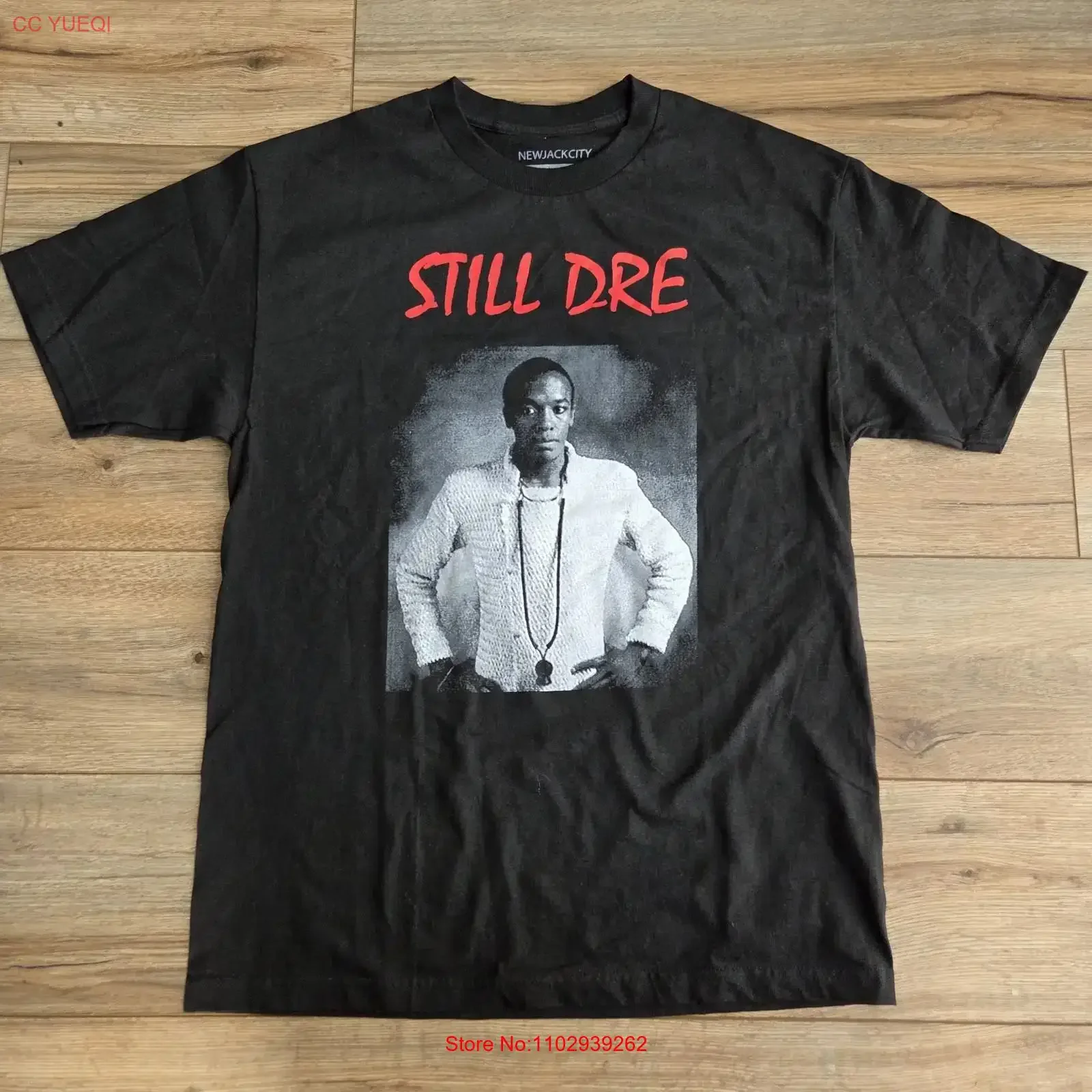 Camiseta Dr. Dre Still Throwback New Jack City Masculina Tamanho Grande Preta Rap Hip Hop Vintage Lavada Casual Ligeiramente Respirável