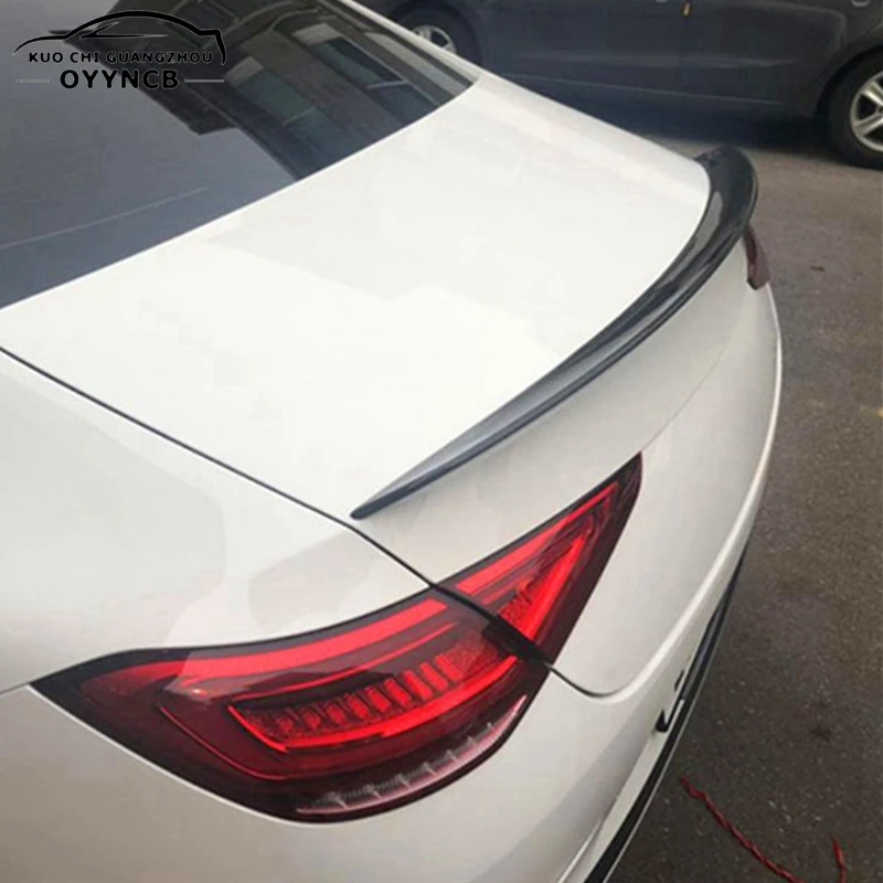 

For Mercedes-Benz CLS W257 C63 Style Carbon Fiber Rear Spoiler Trunk Wing 2018-2023 FRP Gloss Black Forged Carbon